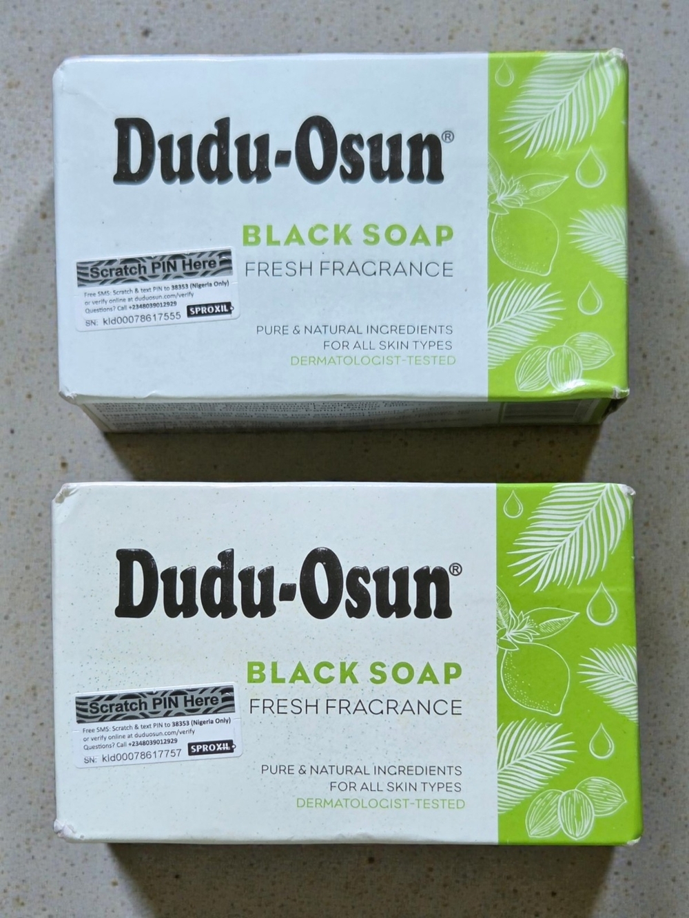 2 Bars Of Dudu-Osun Black Soap Fresh Fragrance